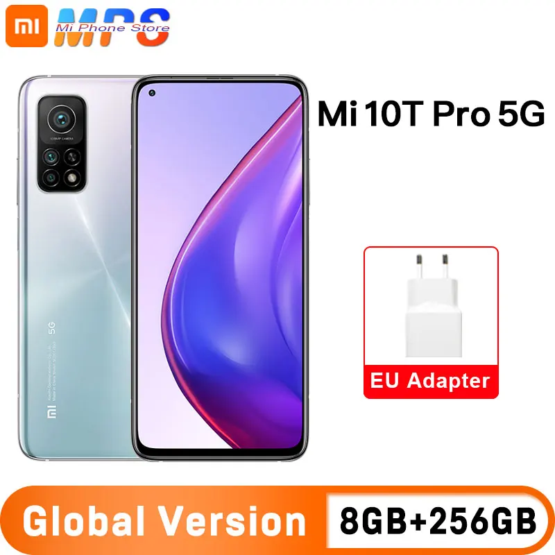 Глобальная версия Xiaomi Mi 10T Pro 5G 108MP Тройная камера 8 Гб 256 ГБ мобильный телефон NFC