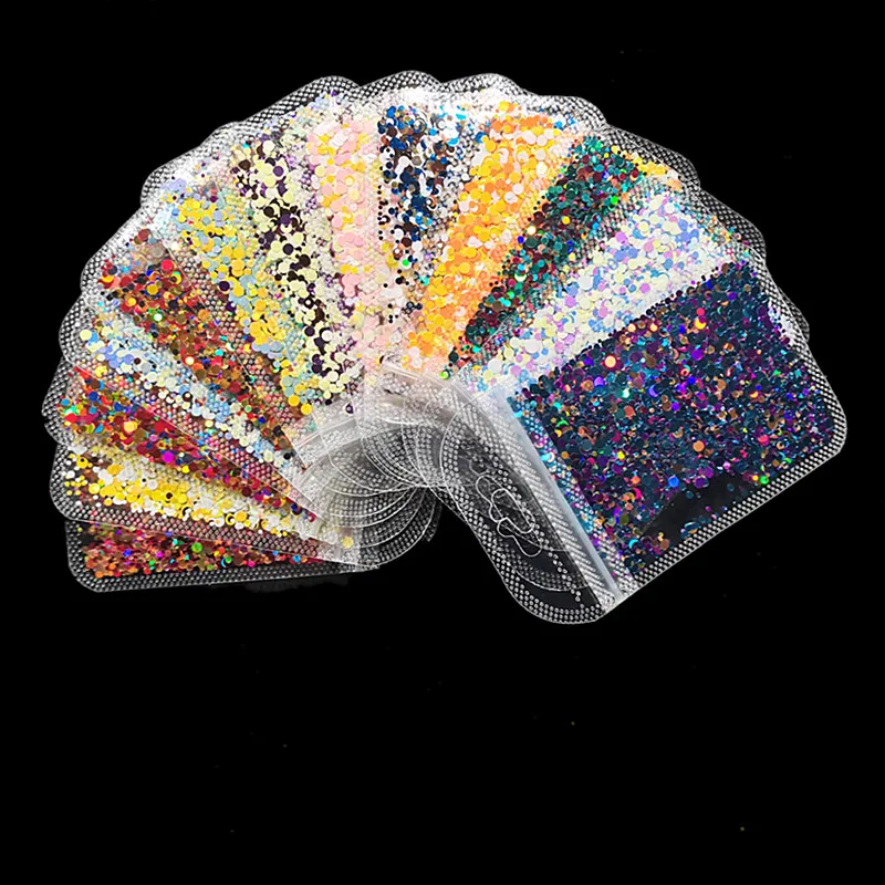 

1Bag Ultrathin Sequins Nail Art Glitter Mini Paillette Colorful Round 3d Nail Decorations Mixed Size Manicure Accessories