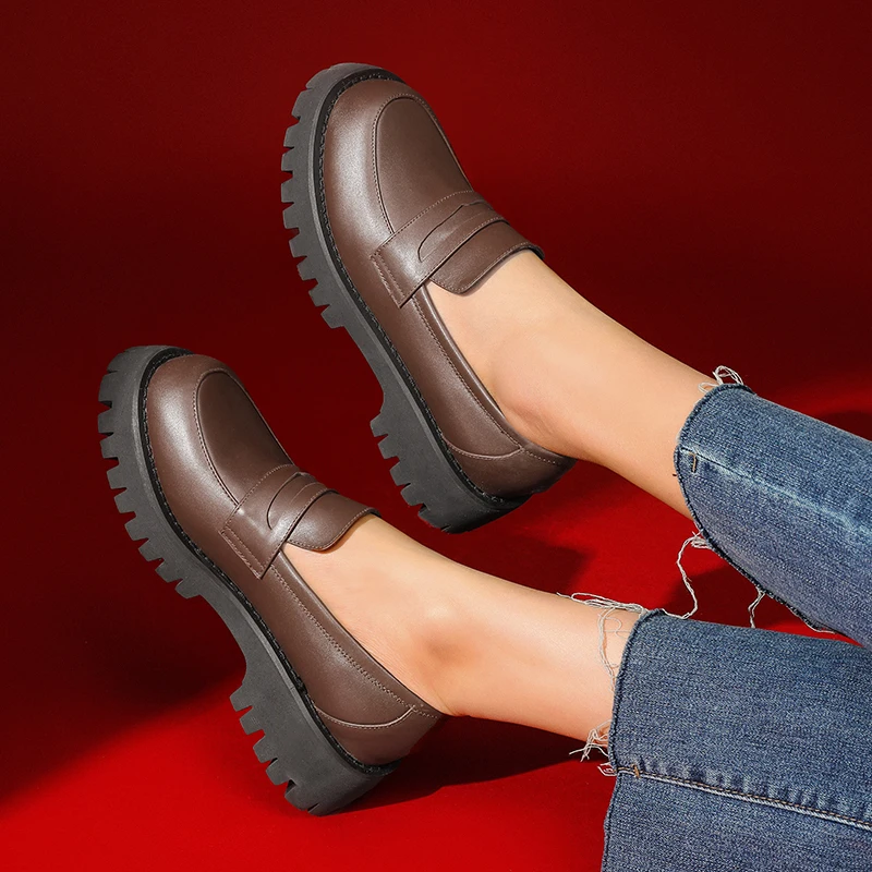 

KemeKiss New Flat Shoes Women Cow Leather Round Toe Women Shoes Casual Fashion Women Flat Shoes Daily Footwear Size 34-40