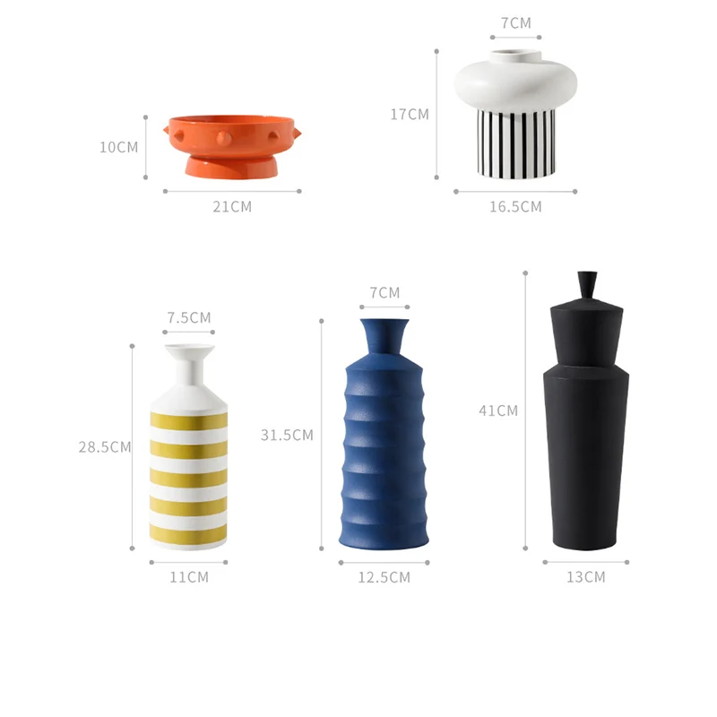 Современная Минималистичная полуручная креативная керамическая ваза