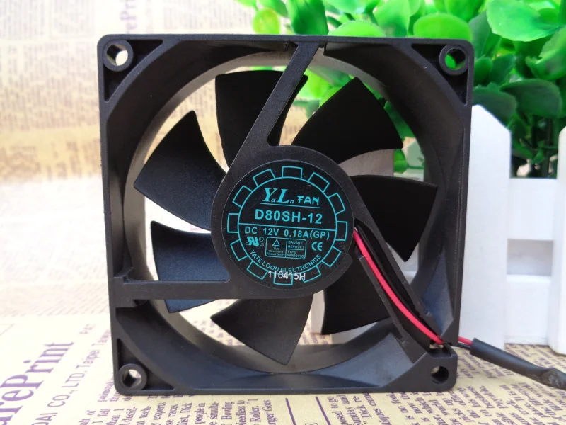 

80mm cooling fan 8cm 12V D80SH-12 8025 80X80X25MM 0.18A 8CM 12V silent cabinet power supply cooling fan