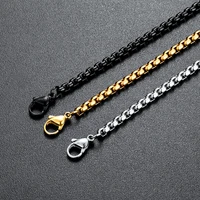 jhsl 6070cm 33 54mm stainless steel single box chain for pendant necklace black gold color