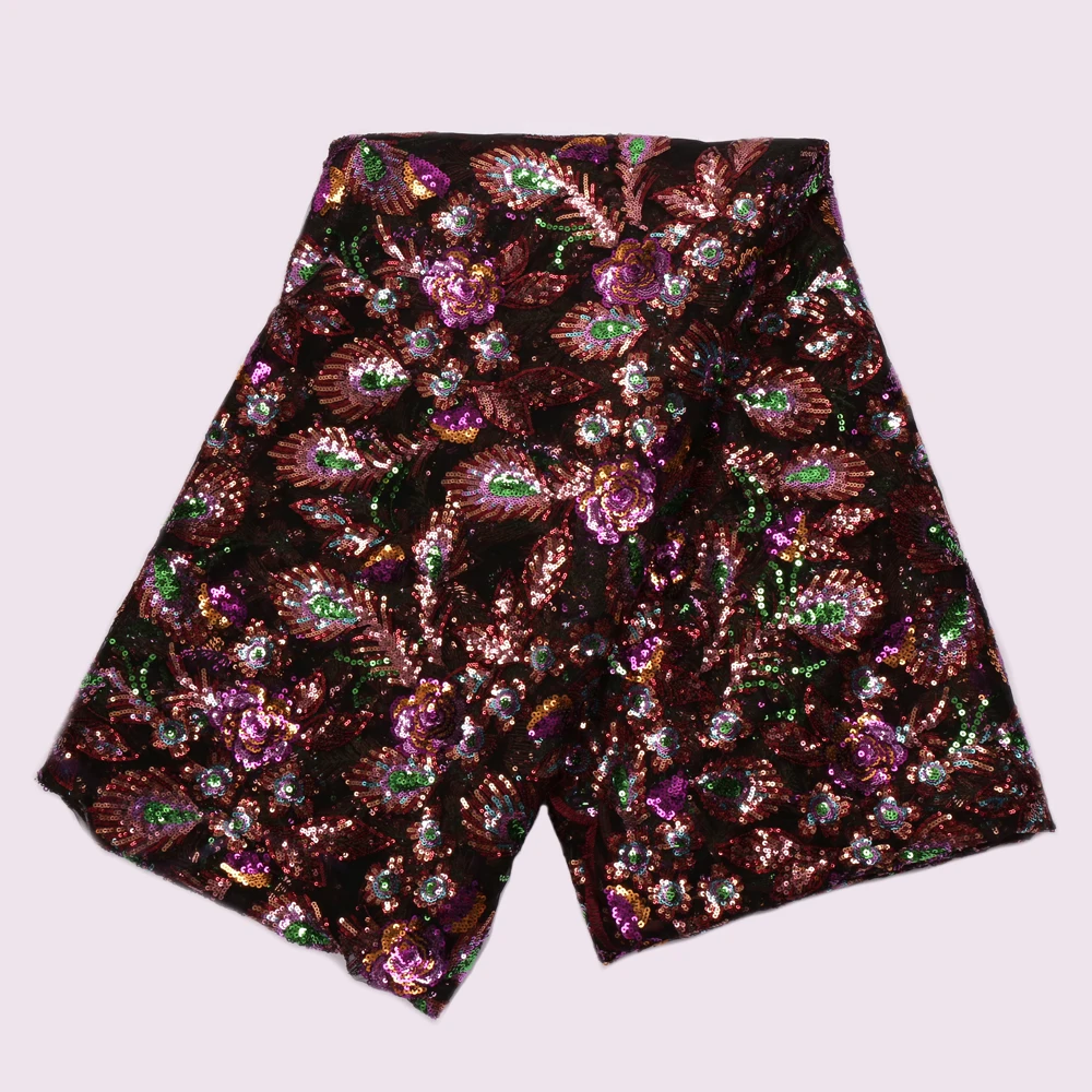 Новый дизайн тюль кружева ткань с блестками в африканском стиле Высокое качество