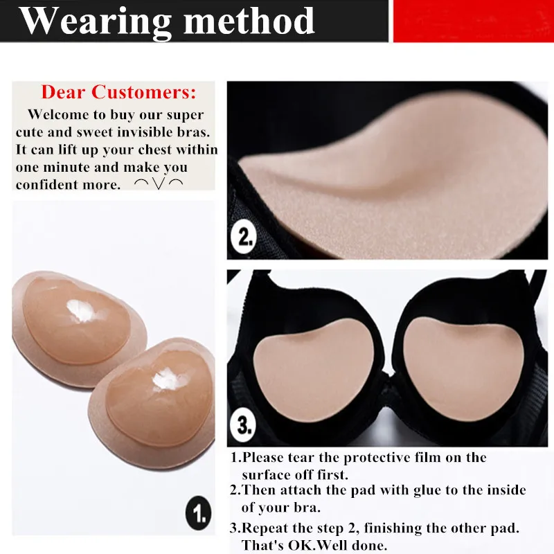 

Women Reusable Breast Petals Push Up Pads Swimsuit Accessories Silicone Bra Pad Nipple Cover Stickers Patch Stickers Accessories