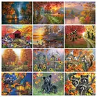 Набор для рисования по номерам на холсте, Осенний пейзаж, 60 х75 см