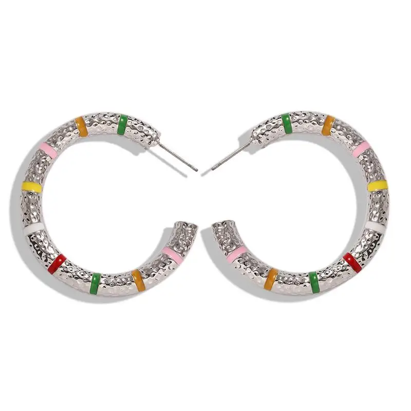 Богемные большие круглые серьги-кольца женские модные серьги золотого цвета