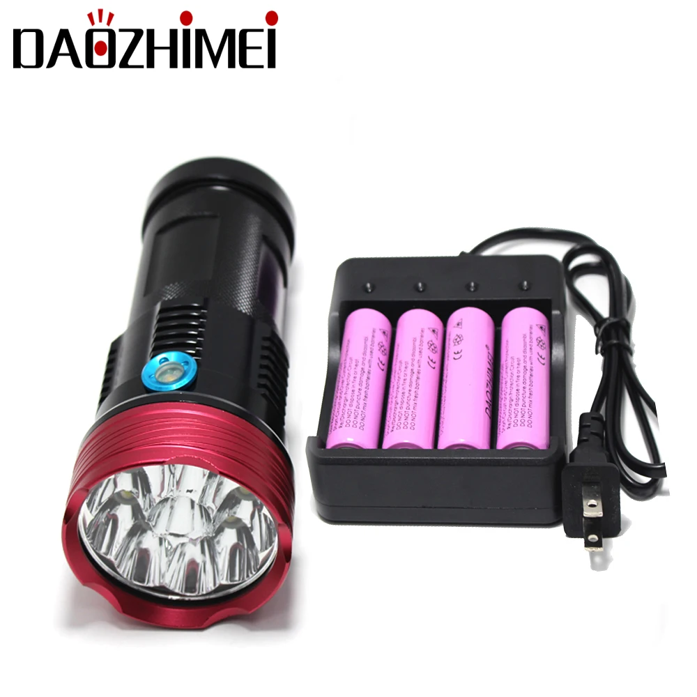 

8000 lumens High power super bright flashlight 9/10/11 x XM-L T6 Waterproof camping Hunting tactical torch Use 4*18650 battery