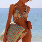 Сексуальное женское бикини 2022, бикини, купальник с вырезами, женский пляжный купальник, купальник с принтом, стринги, комплект бикини, Пляжное бикини для прогулок