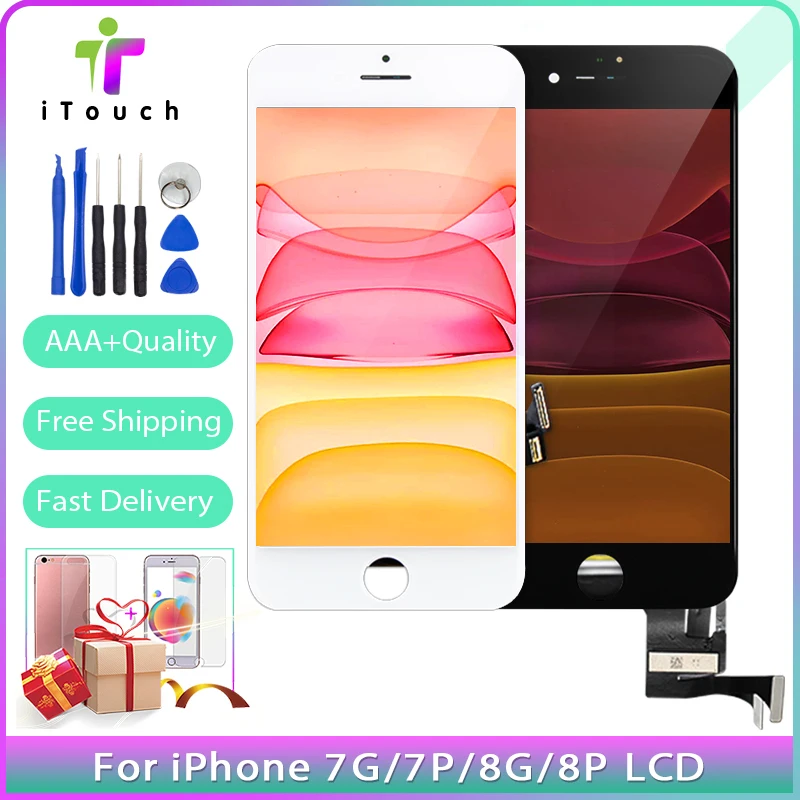 ЖК дисплей AAA +++ для iPhone 7 Plus 8 с сенсорным экраном в сборе замена хороший 3D
