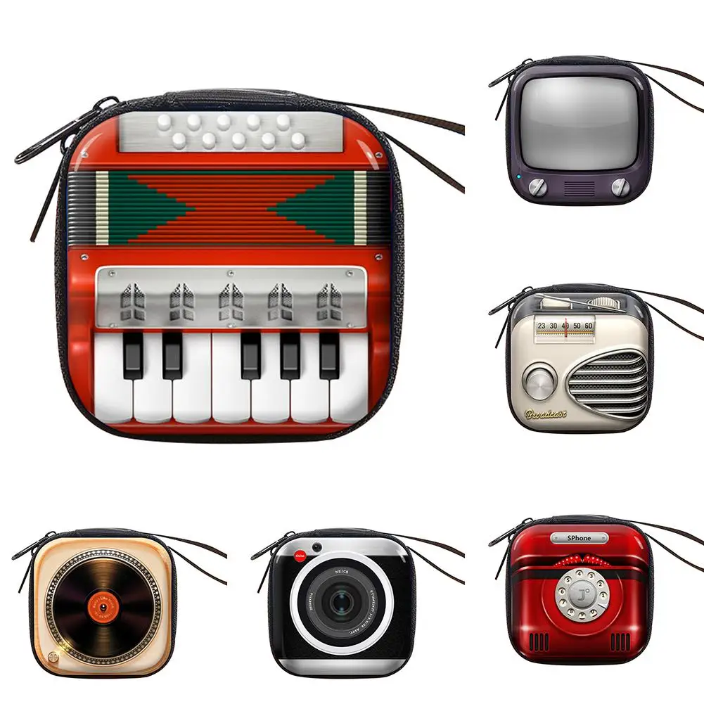 

Retro Radio Tape Print Metal Coin Purse Key Money Candy Storage Pouch Wallet