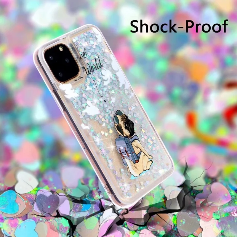 Для Iphone 11 2019 IX R MAX для Samsung Note 10 Pro блестящий жидкий зыбучий песок мягкий чехол из