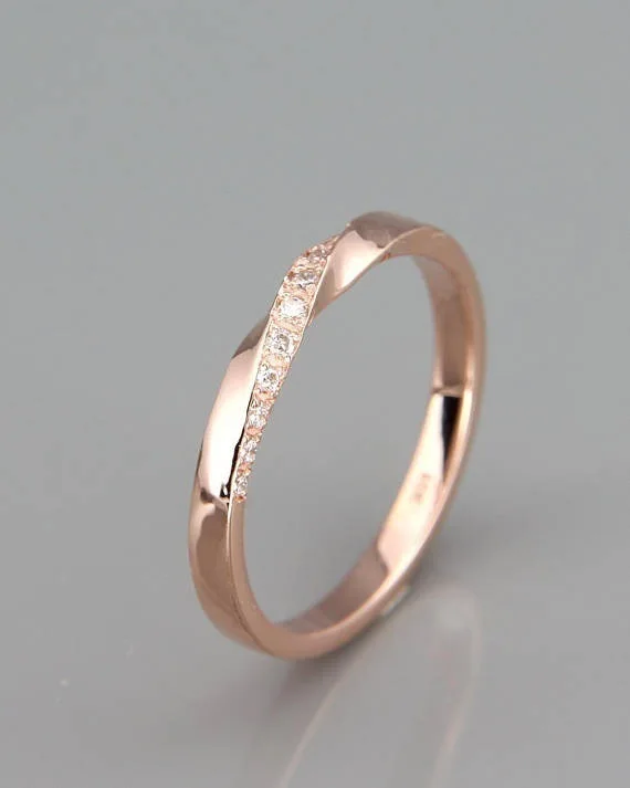 14K покрыто розовым золотом однорядные кольцо с бриллиантом Мода Anillos De Bizuteria