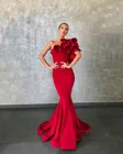 Вечернее платье Elie Saab, красное элегантное платье-Русалка с цветочными оборками, подиумная одежда для выпускного, 2021