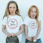 Летняя Забавная детская футболка с изображением милой сестры и старшей сестры, белая футболка в стиле Харадзюку для маленьких девочек, детская графическая одежда