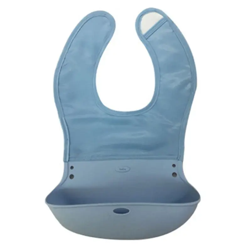 

Waterproof Baby Soft Silicone Bibs Solid Color Infant Feeding Saliva Towel Food Catcher Pocket