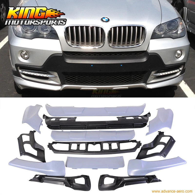 Подходит 07 10 BMW X5 E70 Полный аэродинамический AERO спереди и сзади обвес бампер
