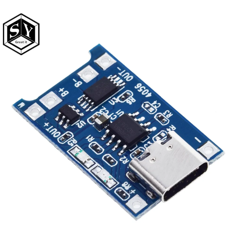 5 шт. тип-c USB 5 В 1A 18650 TP4056 модуль зарядного устройства литиевой батареи зарядная плата с защитой двойные функции 1A Li-Ion хорошее
