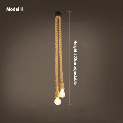 Люстра из пеньковой веревки в стиле ретро, индивидуальная Лампа В индустриальном стиле с одной головкой и двойной головкой для бара, кофейни, магазина одежды