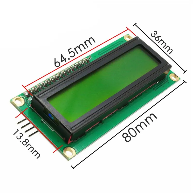 Модуль ЖК-платы зеленый экран 2 линии X 16 символ ЖК-дисплей модуль DC 5V подсветка