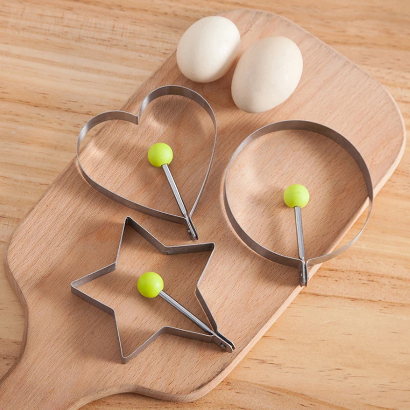 4 Style Stainless Steel Fried Egg Shaper Pancake Mould Omelette Mold Frying Cooking Tools Ring Circle Heart Kitchen Gadget | Дом и сад