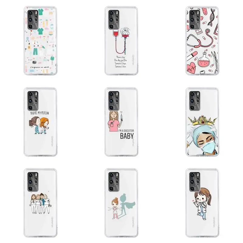 

Medicine Doctor Nurse Phone Case For Huawei P40 P30 P20 Mate Honor 10i 30 20 i 10 40 8x 9x Pro Lite Transparent Cover