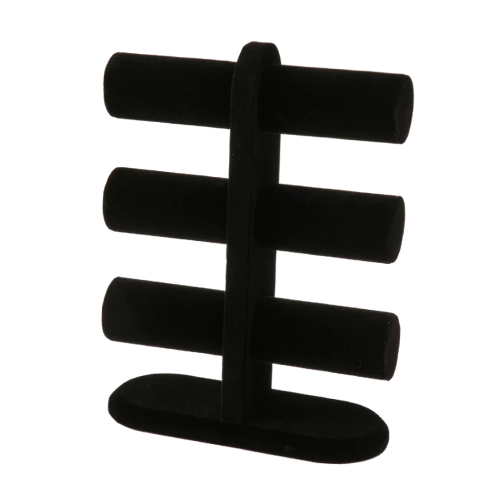 

Decorative Jewelry Storage Rack 3 Tier Display Stand Suede Room Decor Wide Applications for Bracelets Watches