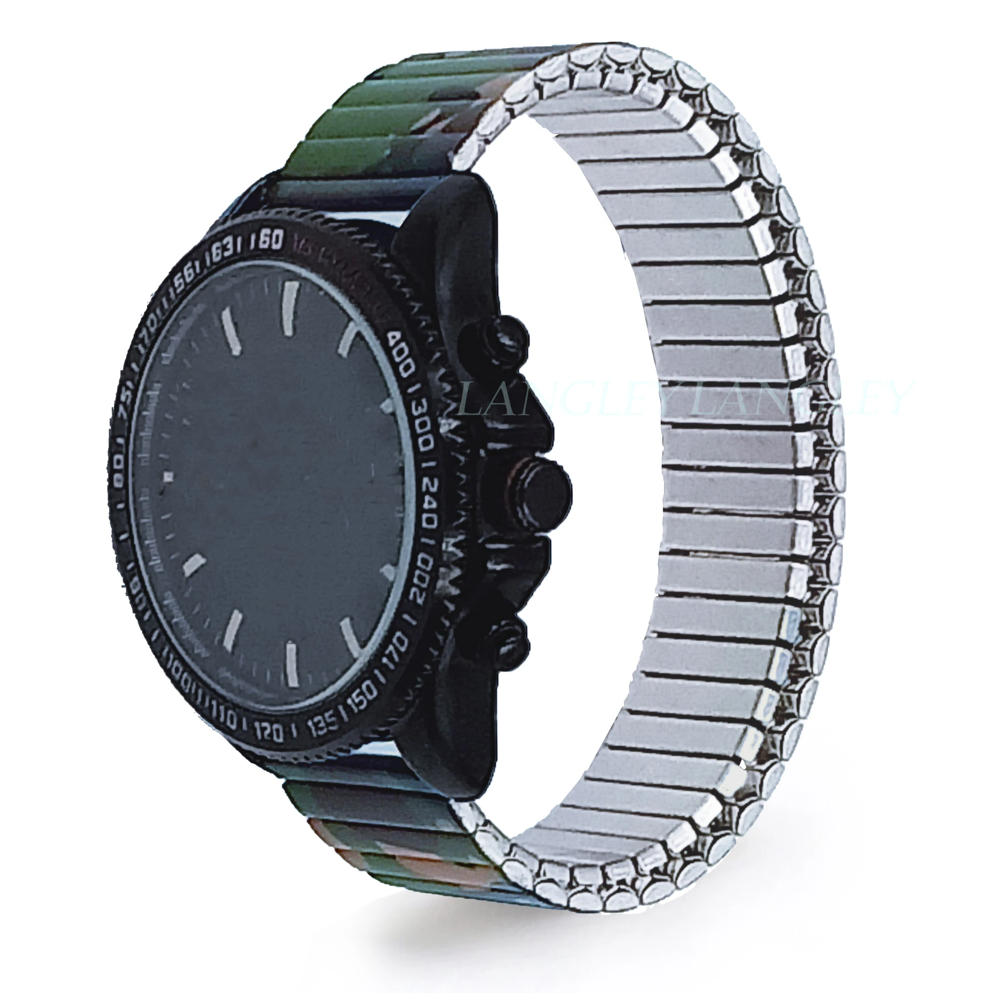 Эластичный браслет для часов растягивающийся из нержавеющей стали Samsung Galaxy Watch 3 45