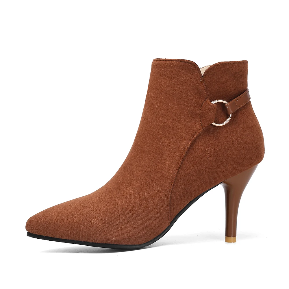 Женские ботильоны на высоком каблуке бежевые или черные ботинки невесты большие