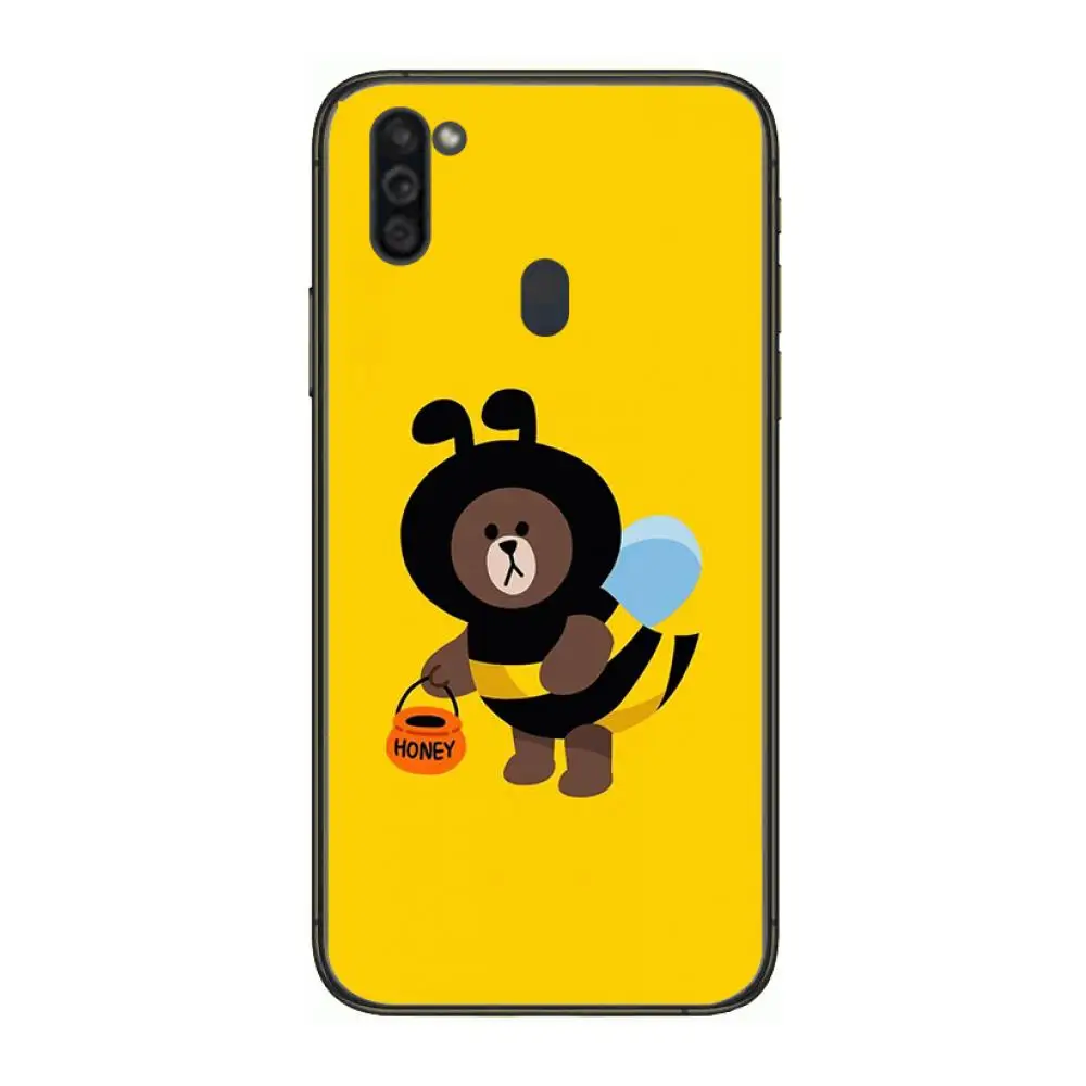 

Cute Cartoon Bunny Rabbit and Brown bear Mobile Phone Case Hull For Samsung Galaxy M 10 20 21 31 30 60S 31S Black Shell Art Ce