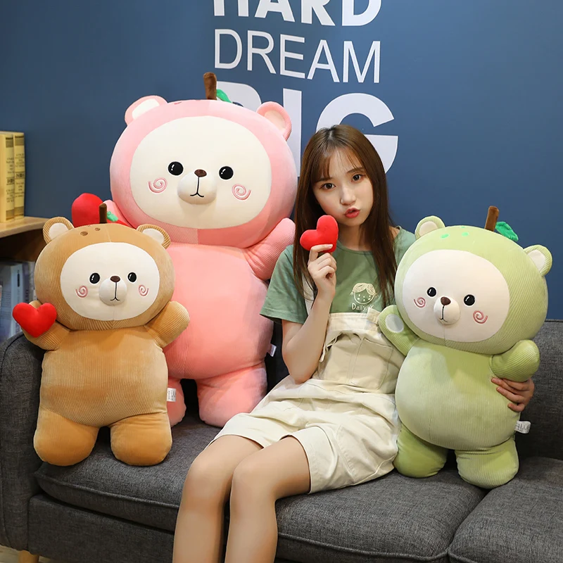 

1pc 65/100CM kawaii Teddy Bear with Heart Plush Toys Lovely Stuffed Soft Animal Bear Dolls Birthday Gift for Girls Baby Kids