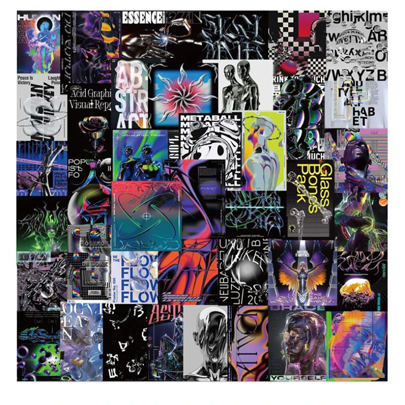 

40PCS Psychedelic Acid Graphic Art Graffiti Stickers Aesthetic Skateboard Phone Laptop Guitar Car Cool Kids Sticker Toys