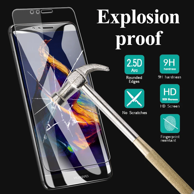 Защитное стекло для huawei y5 y6 y7 Prime Y9 2018 y3 2017 y 5 6 ii закаленное huawey y6prime 6y verre tremp лист