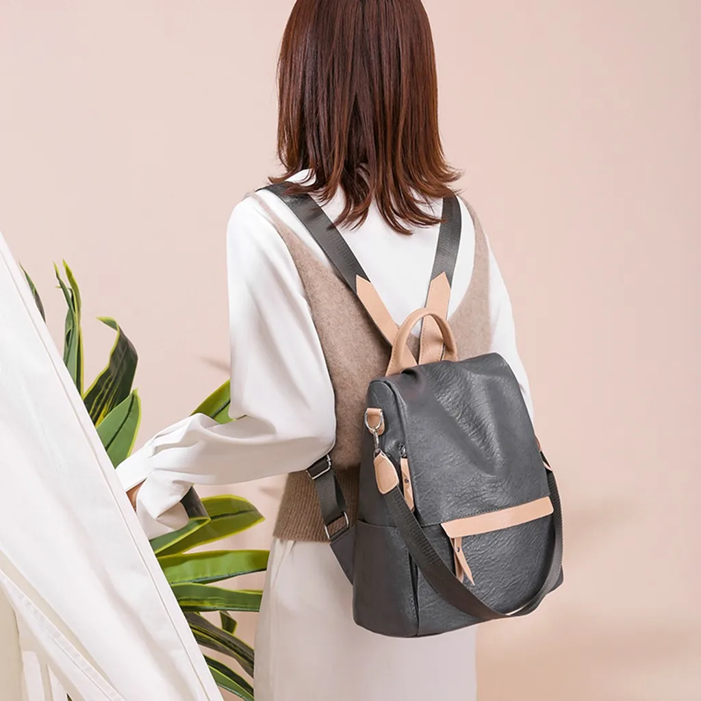 Mochila feminina Женская мода смешанные цвета Водонепроницаемая Сумка Tote плечевой