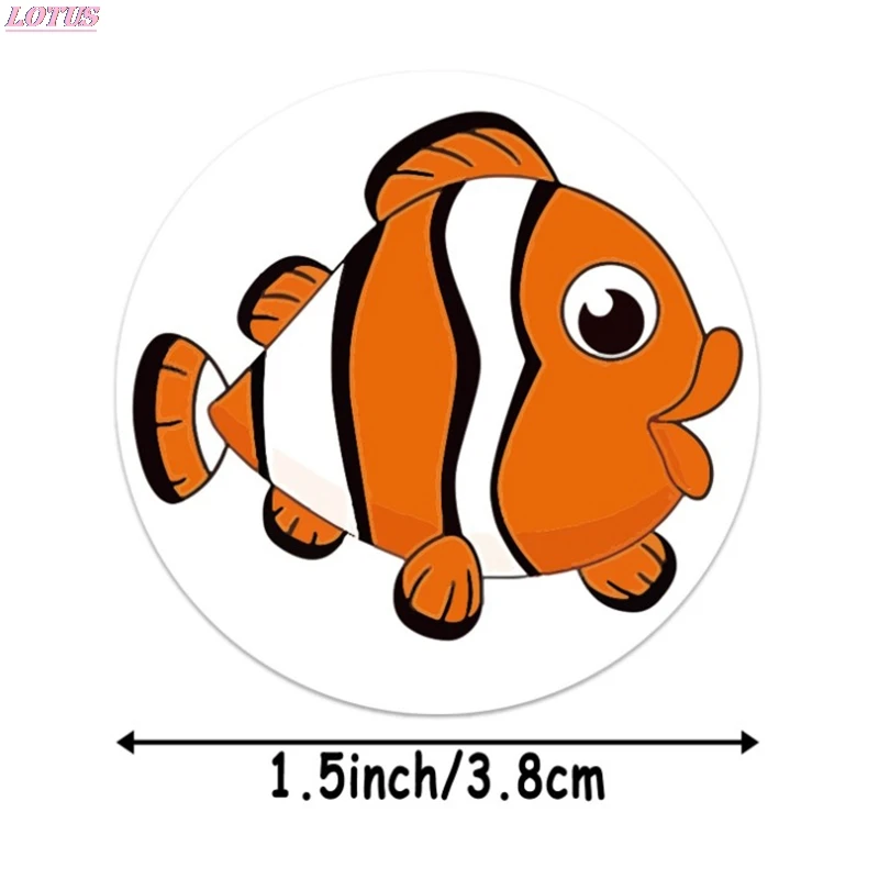 

500 Cute Cartoon Star Fish Stickers Children's Reward Label Encourage Decorative Paper Cutting Stationery Stickers