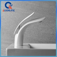 white wash basin faucet for bathroom basin mixer water tap waterfall bathroom sink faucet solid brass single hole faucet news
