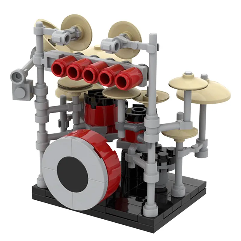 

MOC Musical Instrument Bricks Assembly Drum Kit Model Building Blocks Kids Christmas DIY Educational Toys For Children Xmas Gift