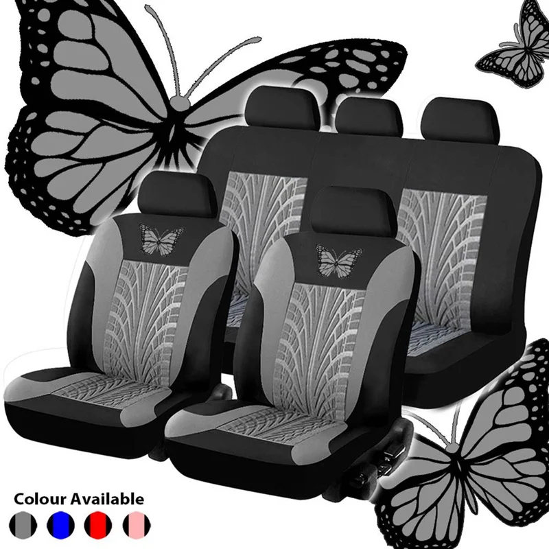 Fashion Butterfly Tire Track Pattern Universal Car Seat Covers Fits Most Brand Vehicle Non-Slip Cover Protector | Автомобили и