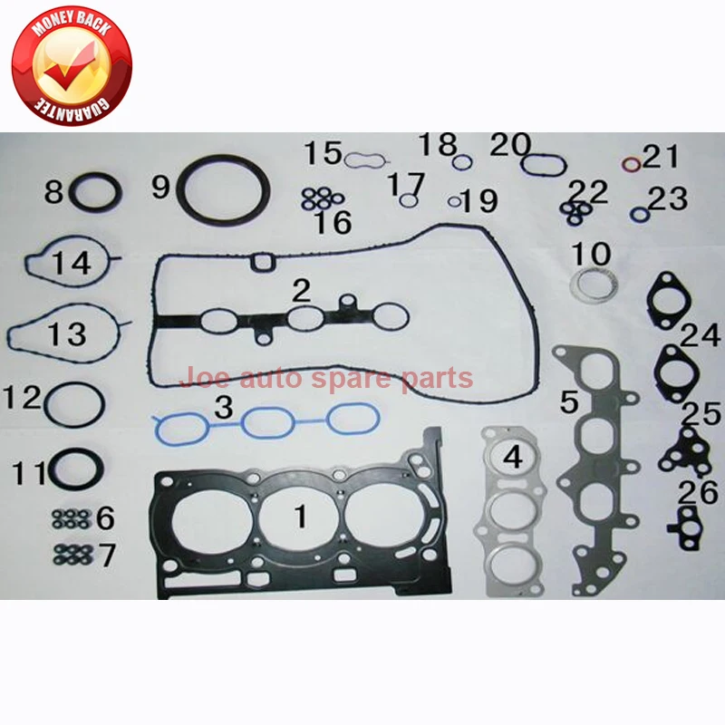 Полный комплект прокладок двигателя 1KRFE 1KR для Daihatsu SIRION Story Toyota AYGO YARIS VITZ VIOS Citroen C1