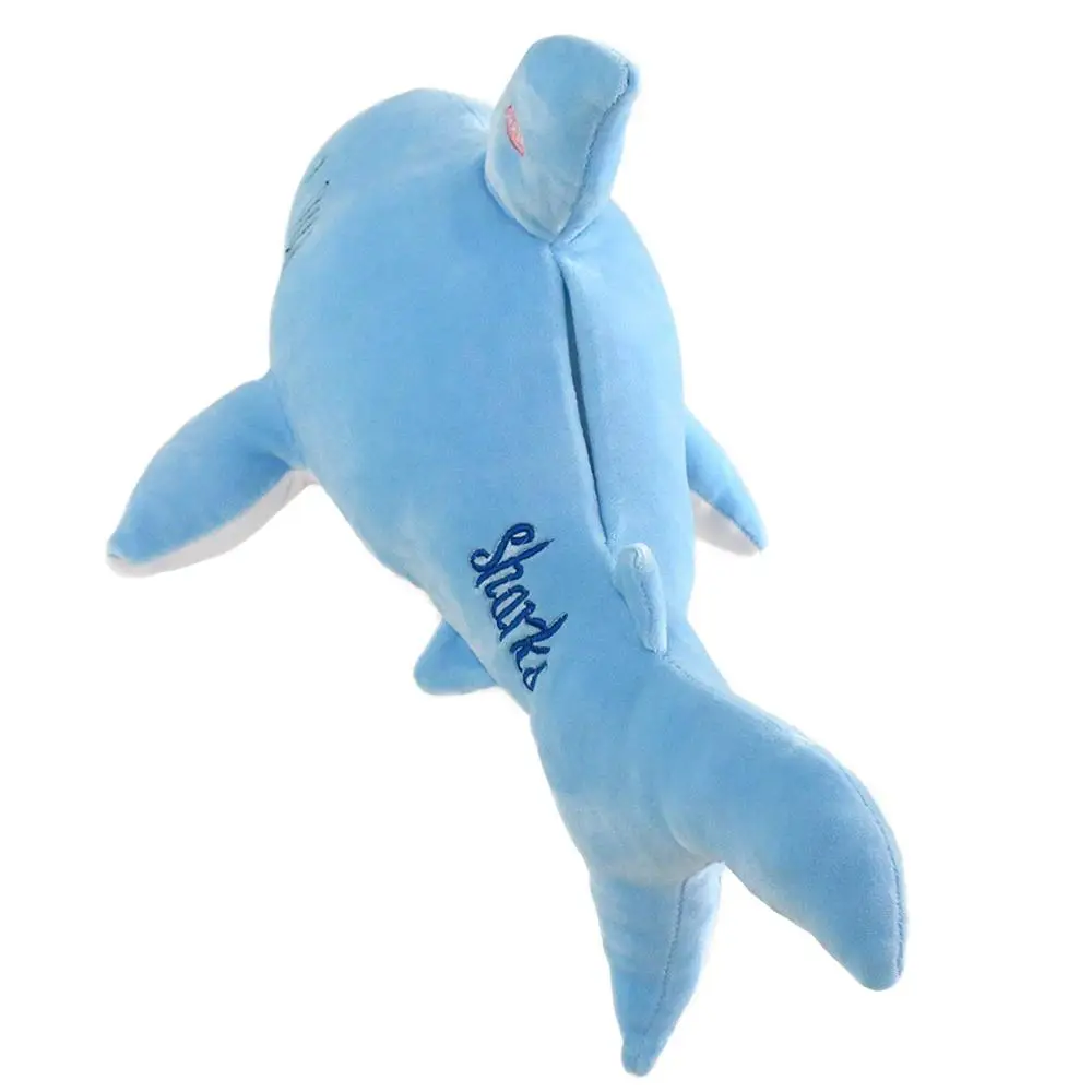 Светодиодный плюшевый игрушечный ночник с синими акулами мигалками и животными