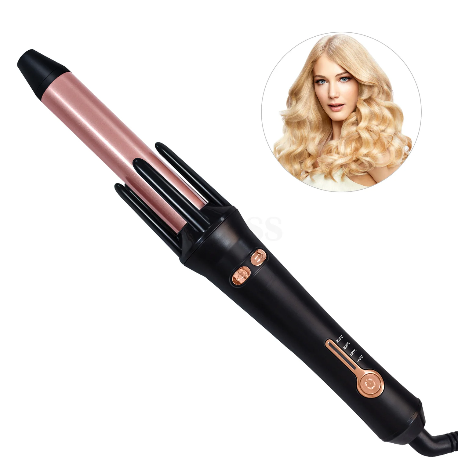 

Professional Rotating Automatic Hair Curler Ceramic Coating Curling Wand Hairstyle Tool Electric Hair Waver Crimper Iron Machine