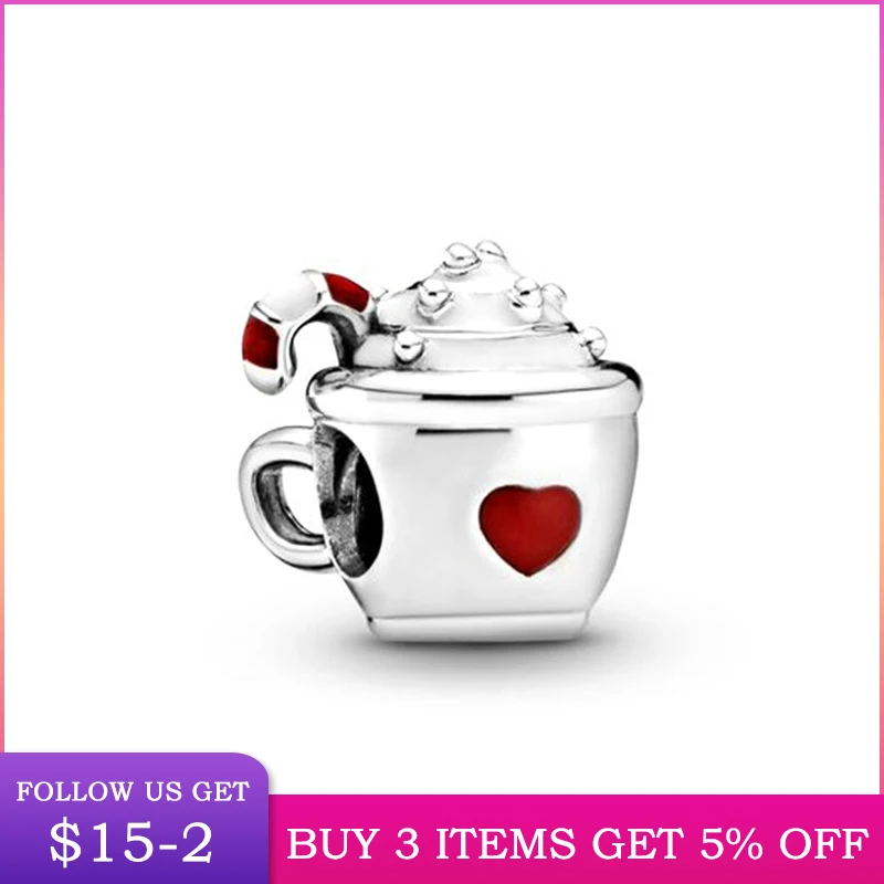 

Браслет из стерлингового серебра 925 пробы с карамельным тростником, какао, шарм, подходит к оригиналу, 3 мм, браслет для женщин, на день рожден...