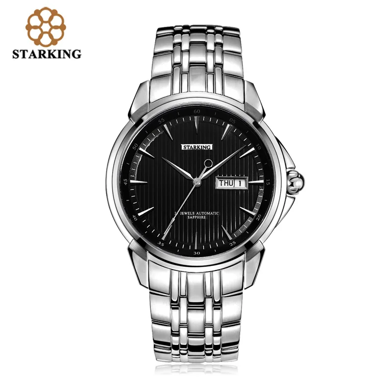STARKING Мужские Роскошные автоматические наручные часы из нержавеющей стали