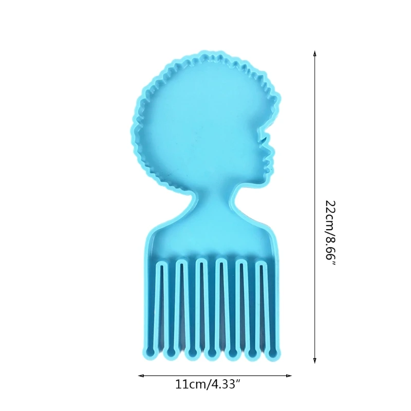 

N0HE African Men Women Heads Shaped Combs Epoxy Resin Mold Silicone Mould DIY Crafts Casting Tools