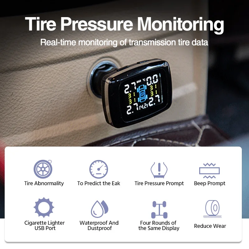 E ACE Автомобильная TPMS система мониторинга давления в шинах умный дисплей