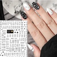 newest lettet number design 3d back glue diy decal manicure tools nail art sticker hanyi 393 2020