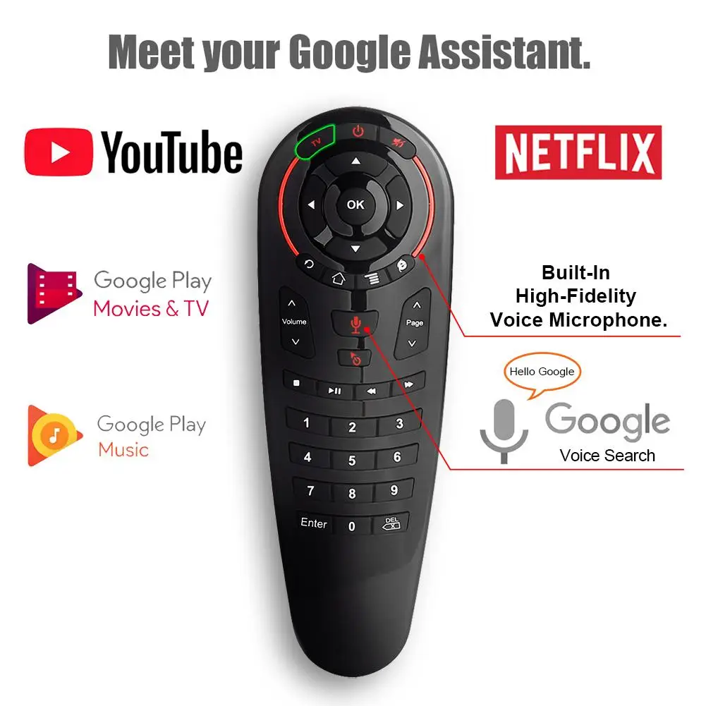 G30 2 4G Беспроводная Голосовая воздушная Мышь 18 клавиш гироскоп смарт пульт