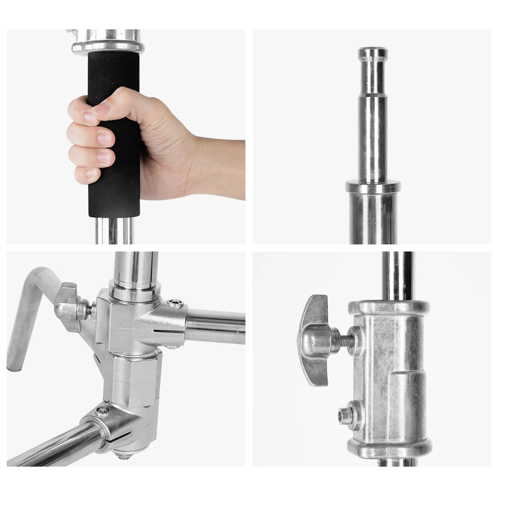 Stainless Steel Heavy Duty C-Stand 5-10 feet 1.5-3 meters Adjustable Photographic Sturdy Tripod for Softboxes Flash Boom Arm | Электроника