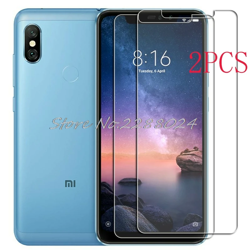 

2PCS FOR Xiaomi Redmi Note 6 Pro High HD Tempered Glass Protective On M1806E7TG M1806E7TH M1806E7TI Screen Protector Film Cover