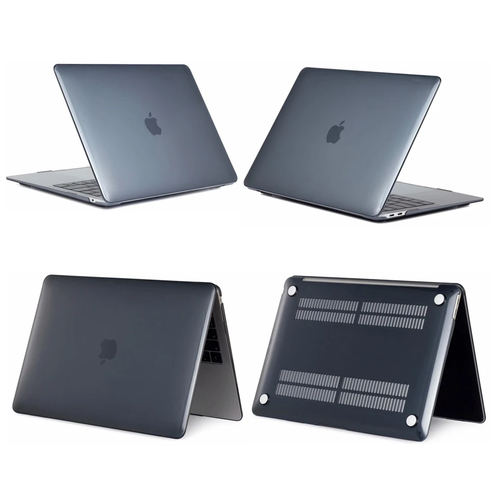 Crystal Black Чехол для ноутбука Apple MacBook Air Pro retina 11 12 13 15 Mac Book 13,3 15,4 дюймов Чехол с сенсорной панелью+ чехол для клавиатуры - Цвет: Crystal Black