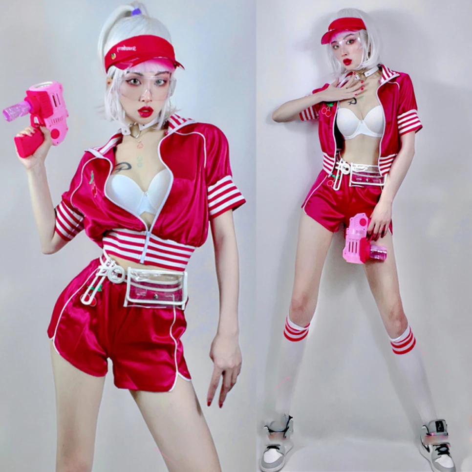 

Hip Hop Jazz Dance Costume Women Sport Style Gogo Dancer Outfit Crop Tops Shorts Modern Pole Dance Clothing Dj Costume DNV15770